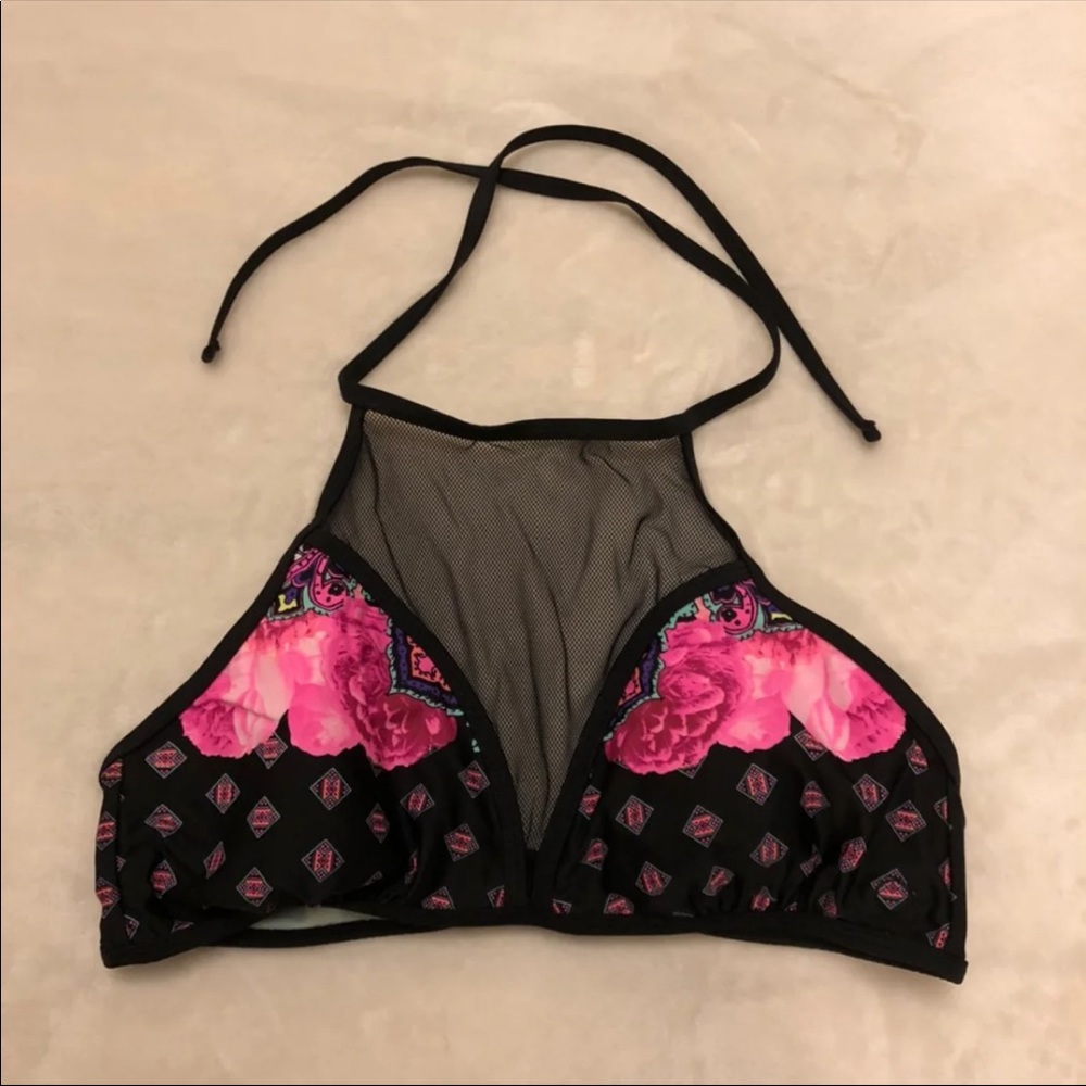 Halter mesh bikini top